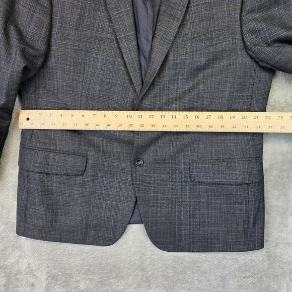 Michael Kors Blazer Mens 44S Gray Check Two Button Sport Coat Suit Jacket - Picture 10 of 12